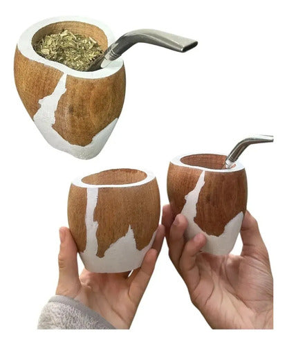 Mate Ranchero Algarrobo Artesanal Premium Pintado A Mano