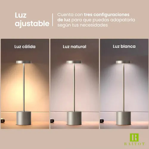 Lampara Velador Led Recargable Usb Tactil Mesa Estructura Plateado Pantalla · 18946 · foto 06