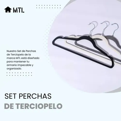 Set de Perchas de Terciopelo MTL X50 Negro · 4790 · foto 09