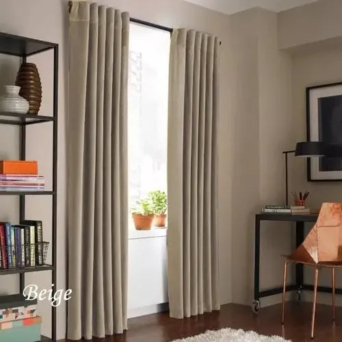 Juego De Cortinas Blackout Textil Presil Beige