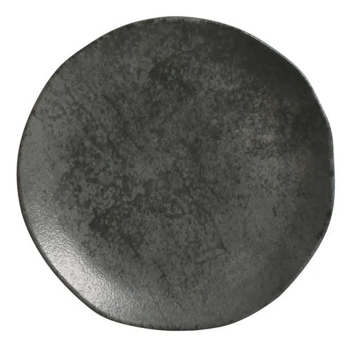 Porto Brasil Plato Postre Cerámica Gres Gris Oscuro Pack 6 U