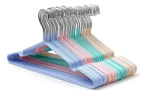Perchas Antideslizantes De Metal Para Ropa Verde Agua