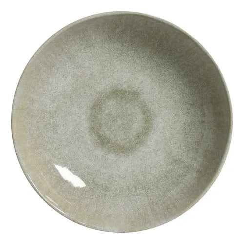 Platos Hondo X6 Cerámica Gres Verde Gastado 22,5cm Verde
