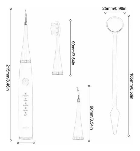 Cepillo Dientes Electrico Usb Y Removedor De Sarro Con Acc.