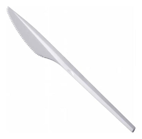 Cuchillo Plastico Descartable Blanco 10