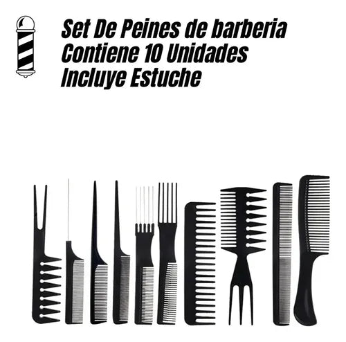 Kit de Barbería y Peluquería Capa Peines Cepillo Fade Tru Negro · 16618 · foto 02