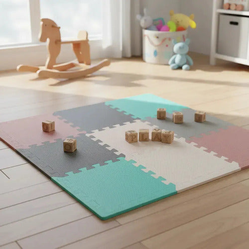 Piso de Goma Eva Encastrable Pastel Liso 30x30cm 9 Piezas · 18146 · foto 01