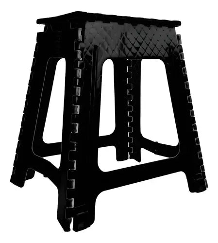 Banqueta de Camping Plegable Reforzada de Plástico 100 kg Negro · 16972 · foto 01