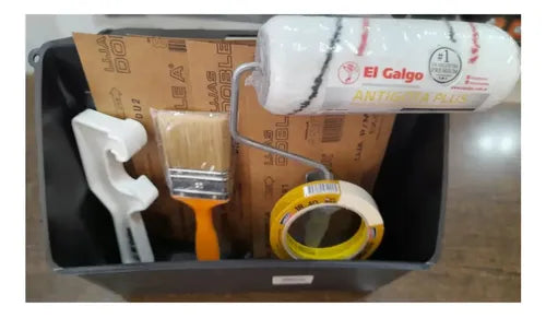 Kit Pintor Rodillo Pincel Bandeja Cinta Papel Lijas Abridor · 20723 · foto 04