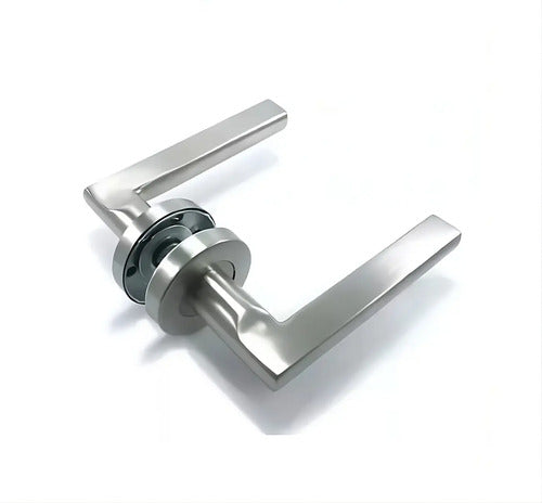 Manija Picaporte Doble Modelo Plano Acero Inox 5 Unidades