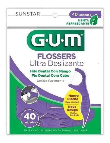 Flosser Dental Gum Ultra Deslizante 40u Violeta
