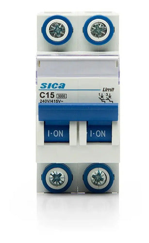 Termomagnetica Bipolar 15amp Llave Termica 2x15 Sica