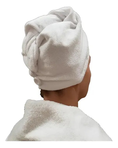 Toalla Turbante Mantra Microfibra Secado Blanco