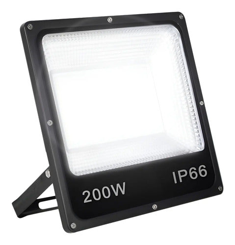 Reflector Led 200w Ip66 Negro 1u Negro Blanco Frío