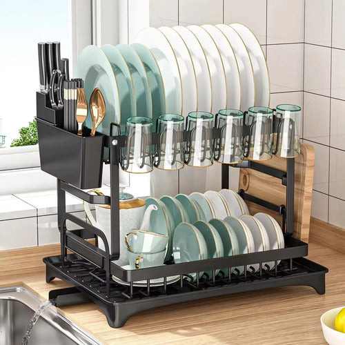 Escurridor Platos Secaplatos Acero Inoxidable Cocina 2 Pisos