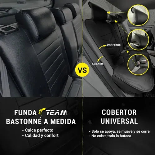 Funda Cubre Asiento Cuero Acolchado Toyota Hilux 16/- Base