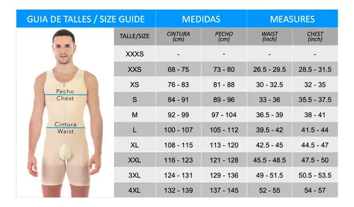 Faja Musculosa Camiseta Hombre Cierre Body Control 2202 Nude