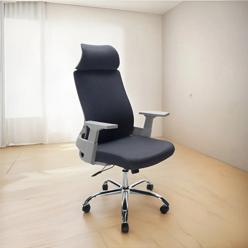 Silla Oficina Alta Escritorio Ejecutiva Gris Zhome Cabezal Material Del Tapizado Mesh