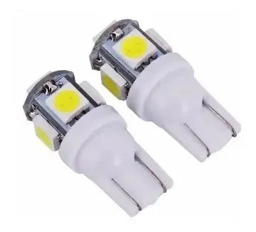 Lampara Led T10 (x2) Par W5w 5 Smd Luz De Posicion 6000k 12v