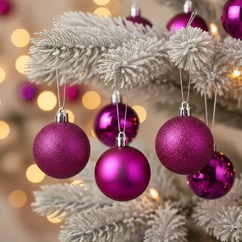 Bolas Navideñas 6cm 24p Fucsia