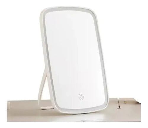 Espejo Rectangular de Maquillaje con Luz LED Táctil Recargable USB Rosa · 17128 · foto 04