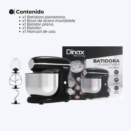 Batidora Planetaria Bowl 5 Litros 8 Velocidades De Pie 1300w Color Negro Frecuencia 50hz-60hz