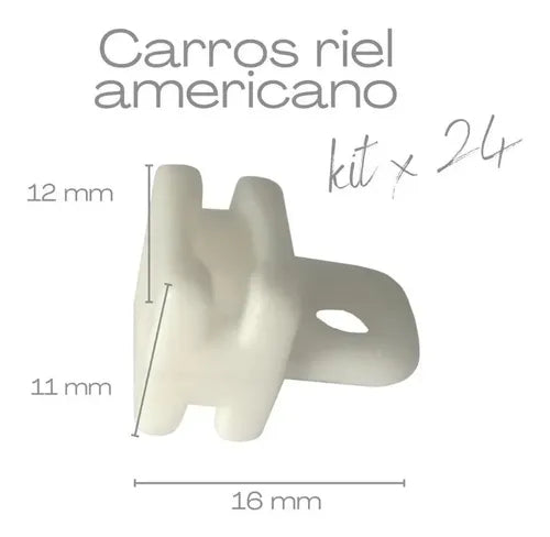 Corredera Para Riel Americano X 24 Unida