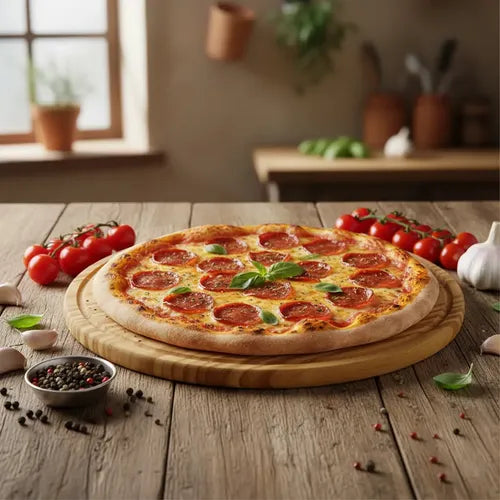 Tabla Pizza Trendy Redonda Madera Marrón 1u Claro