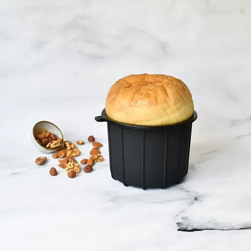 Molde Silicona 14,5cm Pan Dulce 1kg Apto Air Fryer Si O Si Color Negro