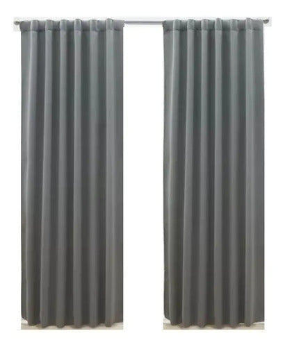 Juego Cortinas Blackout Textil Vinilico 2,10x1,40 M 2 Paños