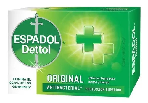 Espadol Dettol Original Antibacterial Jabón De Tocador X 80g