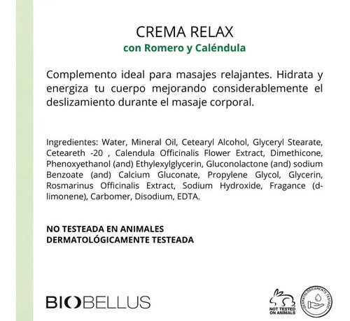 Crema Masajes Musculares Biobellus Masaj Relax