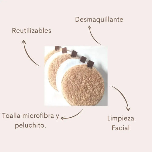 Discos Desmaquillantes de Microfibra Lavables x2 Blanco y Marrón · 17774 · foto 04