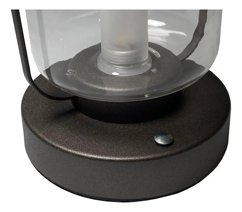 Lampara Candelabro Grafito Velador Mesa Luz Led Usb Gris