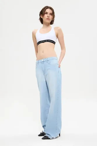 Jean Straight Destroyed Anchos Cher Mix Mujer Algodón