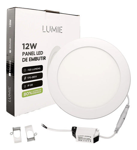 Plafón Led Lumie 12w Redondo Frío 1u Frío