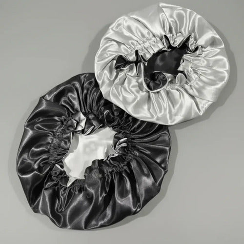 Gorro Cofia de Satén Antifrizz para Dormir Ajustable Gris Oscuro · 17493 · foto 02