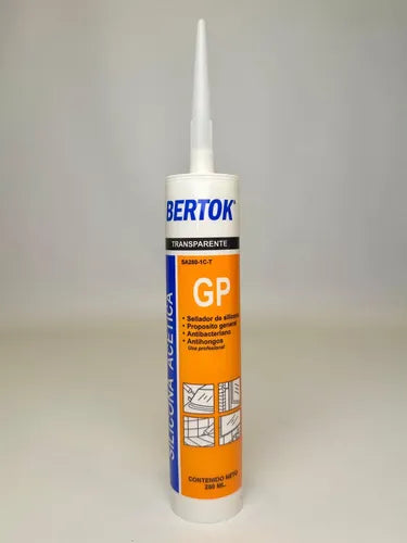 Silicona Acética Transparente Bertok 280 Ml X 24uds