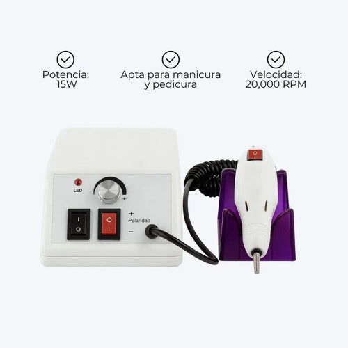 Torno Eléctrico Oryx OM-210 para Manicura y Pedicura Rosa Chicle · 17815 · foto 12