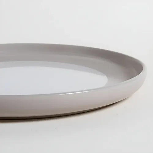 Plato Postre Cerámico Slm Beige Blanco 20 Cm Línea Dalian Apto Lavavajillas