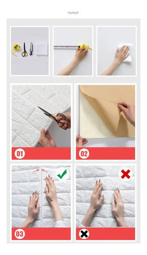 Pared Decorativa 3d Out Ladrillo X10u Blanco Con Estrellas