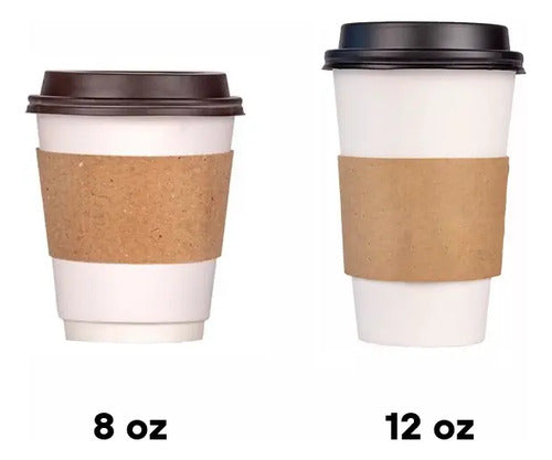 Vaso Polipapel Simple Pared 12oz +tapa +collarín X100u