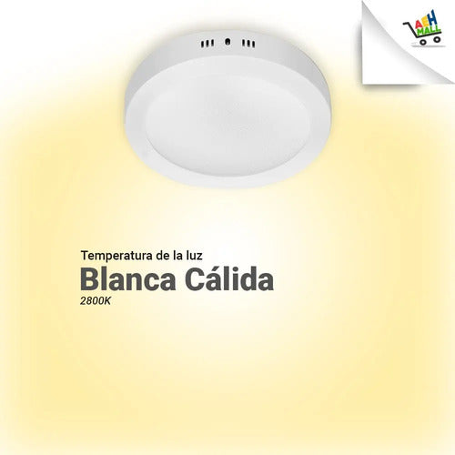 Panel Led Werke 18w Aplicar Redondo/cuad Blanco