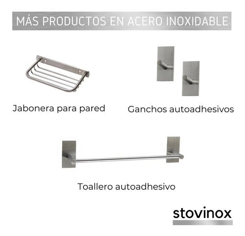 Toallero Acero Inoxidable Barral 30 Cm Autoadhesivo Baño