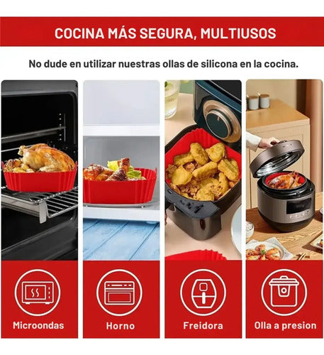 Molde Bandeja Silicona Cuadrada Freidora Aire Air Fryer 5-7l · 20560 · foto 05