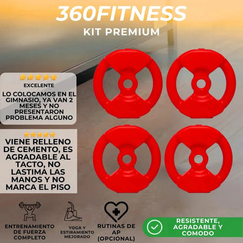 4 Discos 5kg con Agarre 30mm Pvc Pesa Plástico Body Pump Rojo · 16831 · foto 02