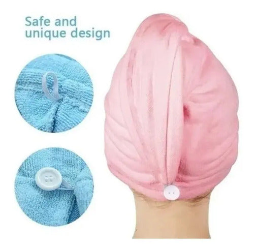 Turbante Toalla Hair Wrap Secado Rápido Microfibra Lila Lisa