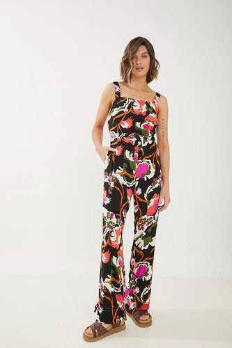 Mono Enterito Estampado Largo Mujer Corte Palazzo Rimmel
