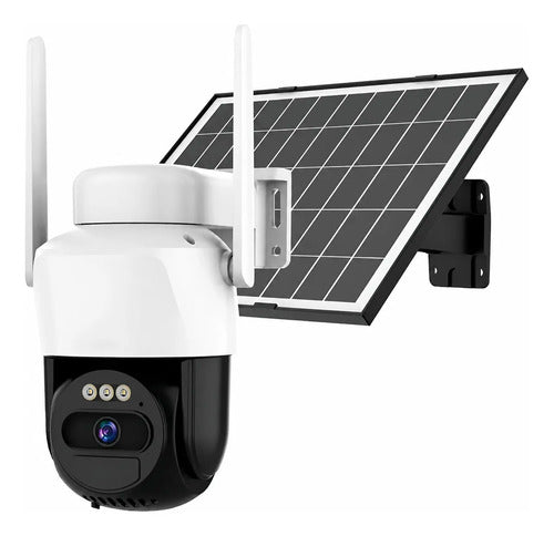 Cámara de Seguridad Domo 360 HD 3MP WiFi Panel Solar App Tuya Blanca · 16208 · foto 01