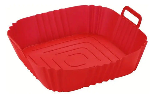 Molde Bandeja Silicona Cuadrado Freidora Negro